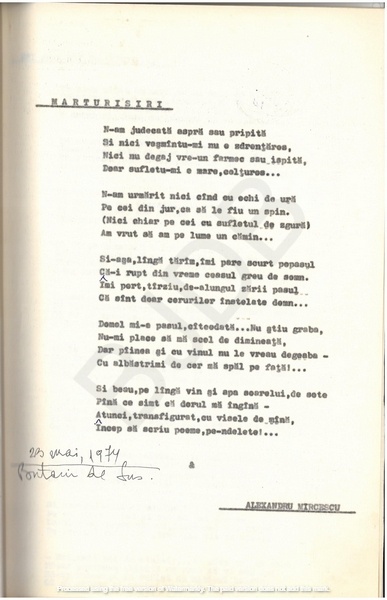 M-1076-1130-50 - 55 de Poezii în manuscris dactilografiat. ALEXANDRU MIRCESCU